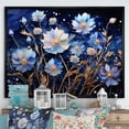 thumbnail image 1 of Designart "Blue beautying Cornflowers Pointillism II" Floral Floater Framed Canvas Print, 1 of 7