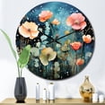 thumbnail image 1 of Designart "Blue captivate Gardens V" Abstract Botanicals Oversized Wall Clock, 1 of 5