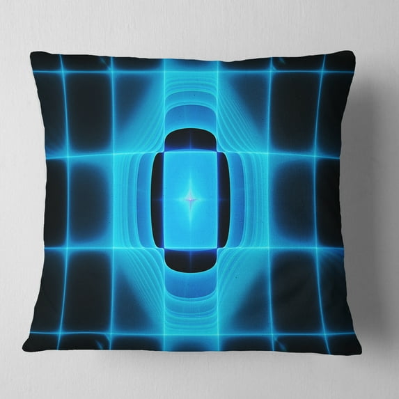 Designart Blue on Black Thermal Infrared Visor - Abstract Throw Pillow - 18x18