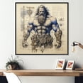thumbnail image 1 of Designart "Blueprints of a Blue Giant Titan II" Abstract Framed Wall Art - Blue Giants Bedroom Framed Canvas Wall Art, 1 of 6