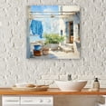 thumbnail image 1 of Designart "Blues of Washday in Provence I" Illustration Canvas Wall Art - Modern Green Laundry Living Room Canvas Art, 1 of 6