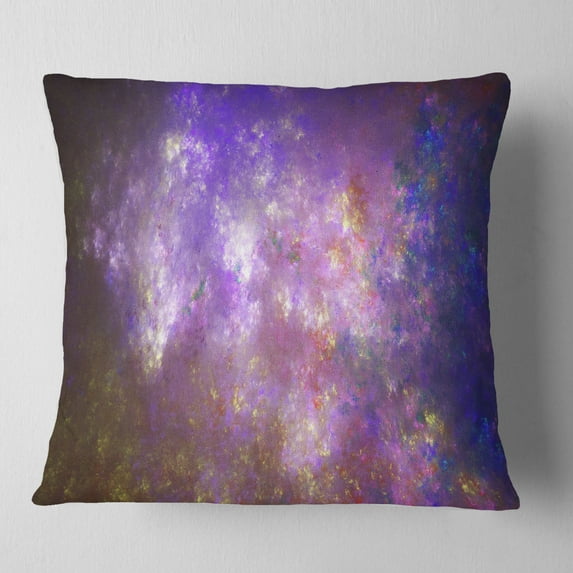 Designart Blur Fractal Sky with Stars - Abstract Throw Pillow - 16x16
