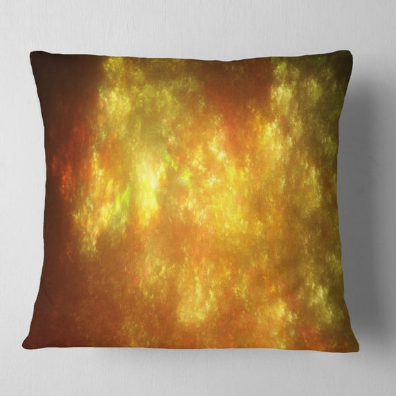 Designart Blur Golden Sky with Stars - Abstract Throw Pillow - 16x16