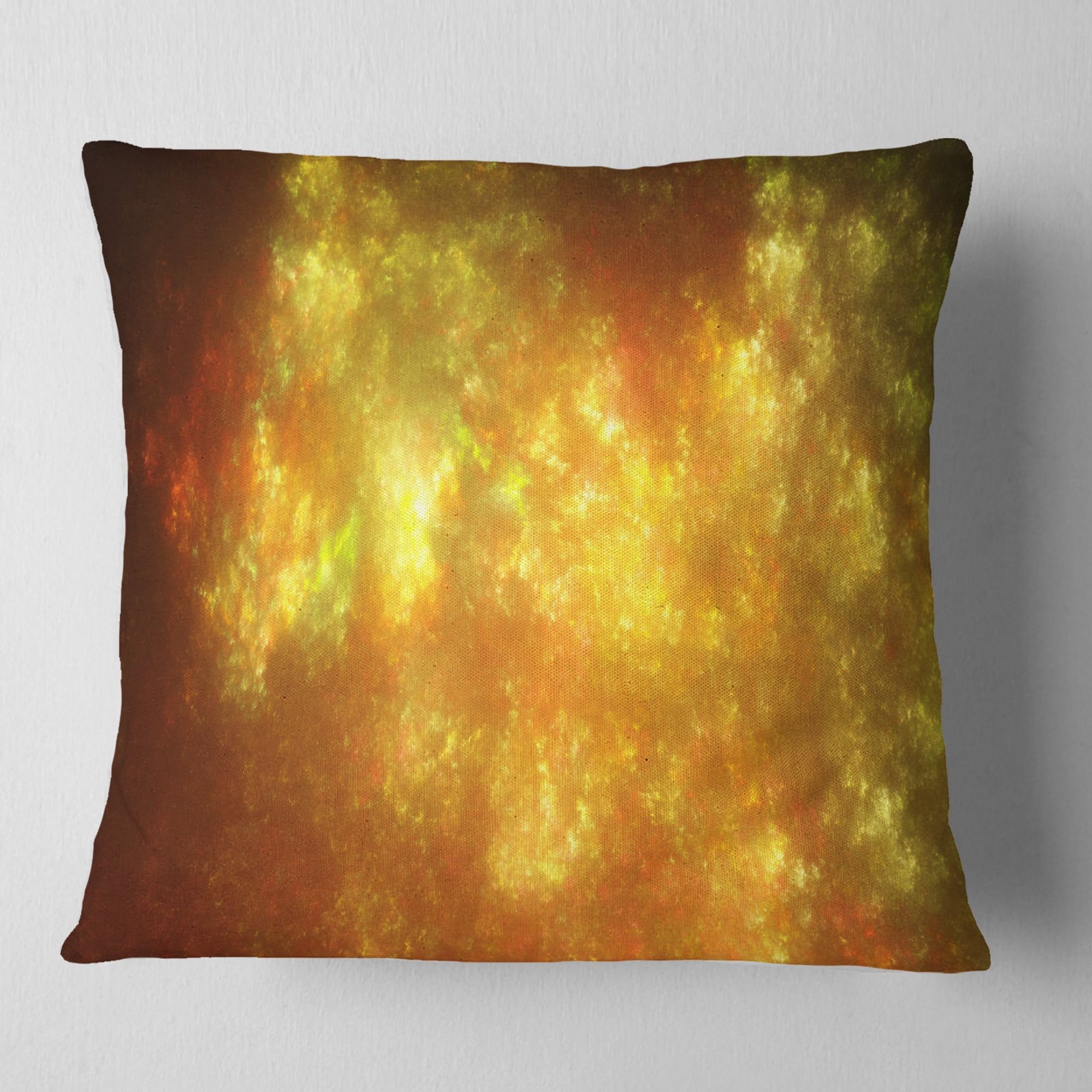 Designart Blur Golden Sky with Stars - Abstract Throw Pillow - 18x18
