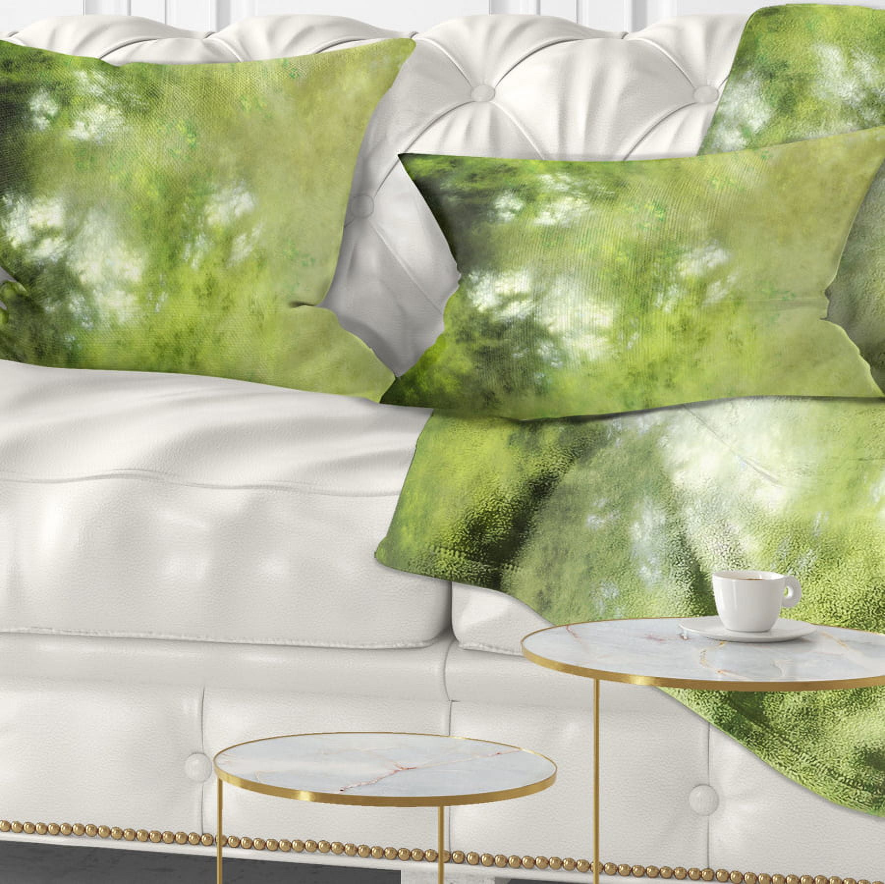Designart Blur Green Sky with Stars - Abstract Throw Pillow - 12x20