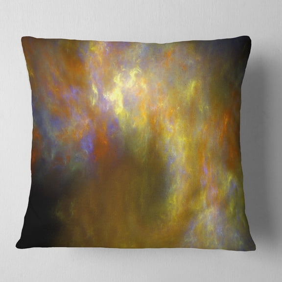 Designart Blur Yellow Sky with Stars - Abstract Throw Pillow - 18x18