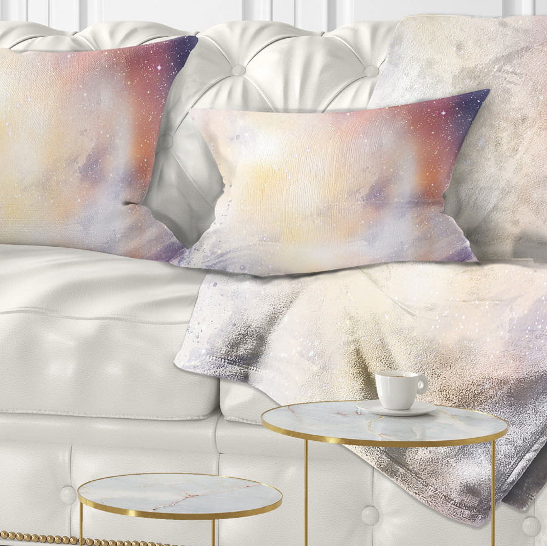 Designart Blurry Watercolor with Star - Abstract Throw Pillow - 12x20