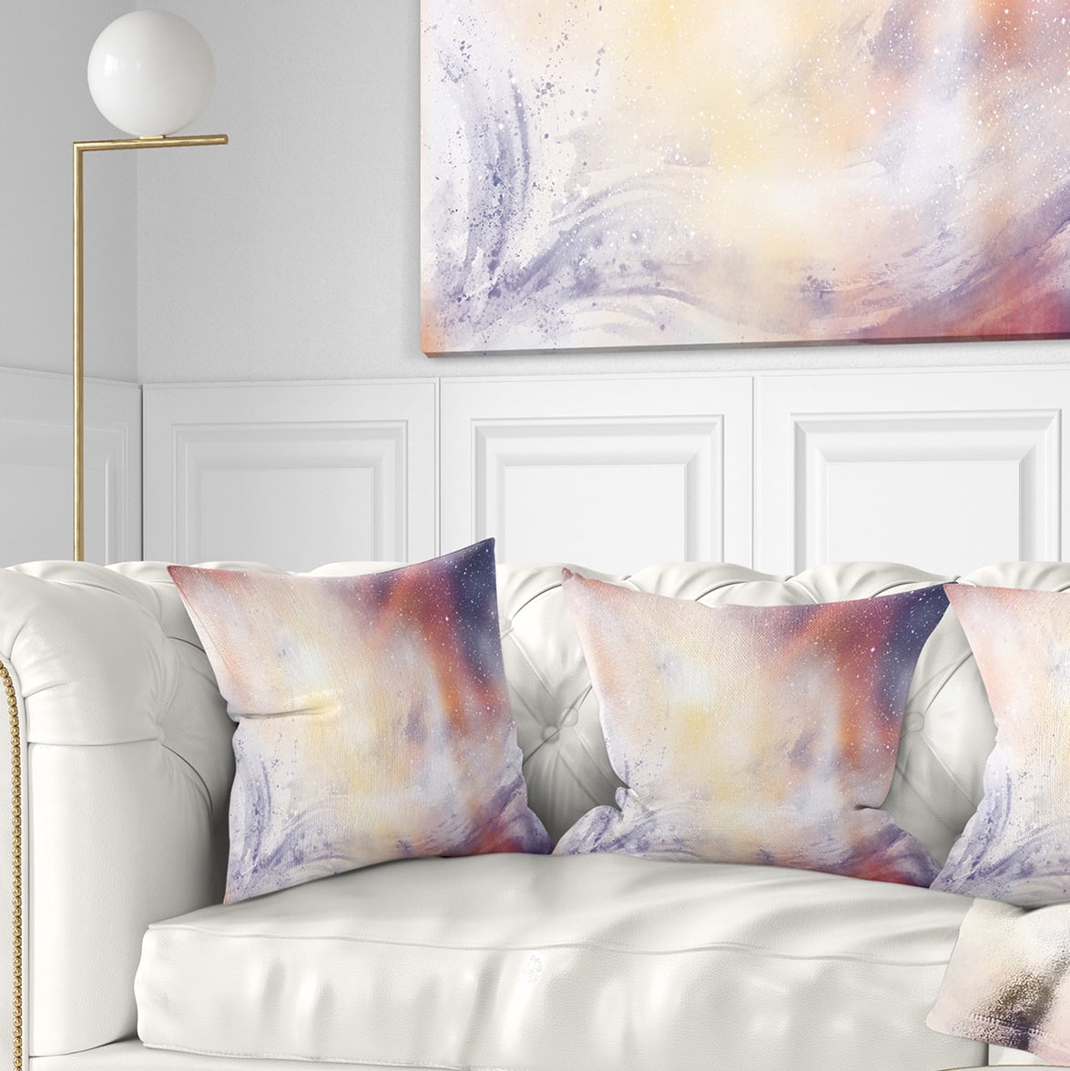 Designart Blurry Watercolor with Star - Abstract Throw Pillow - 18x18