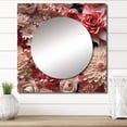 thumbnail image 1 of Designart "Blush Lace Whispering Blooms II" Floral Square Mirror For Wall Decor - Large Pink Square Mirror Printed Wall Decor - Cottage Square Living Room Mirror, 1 of 5