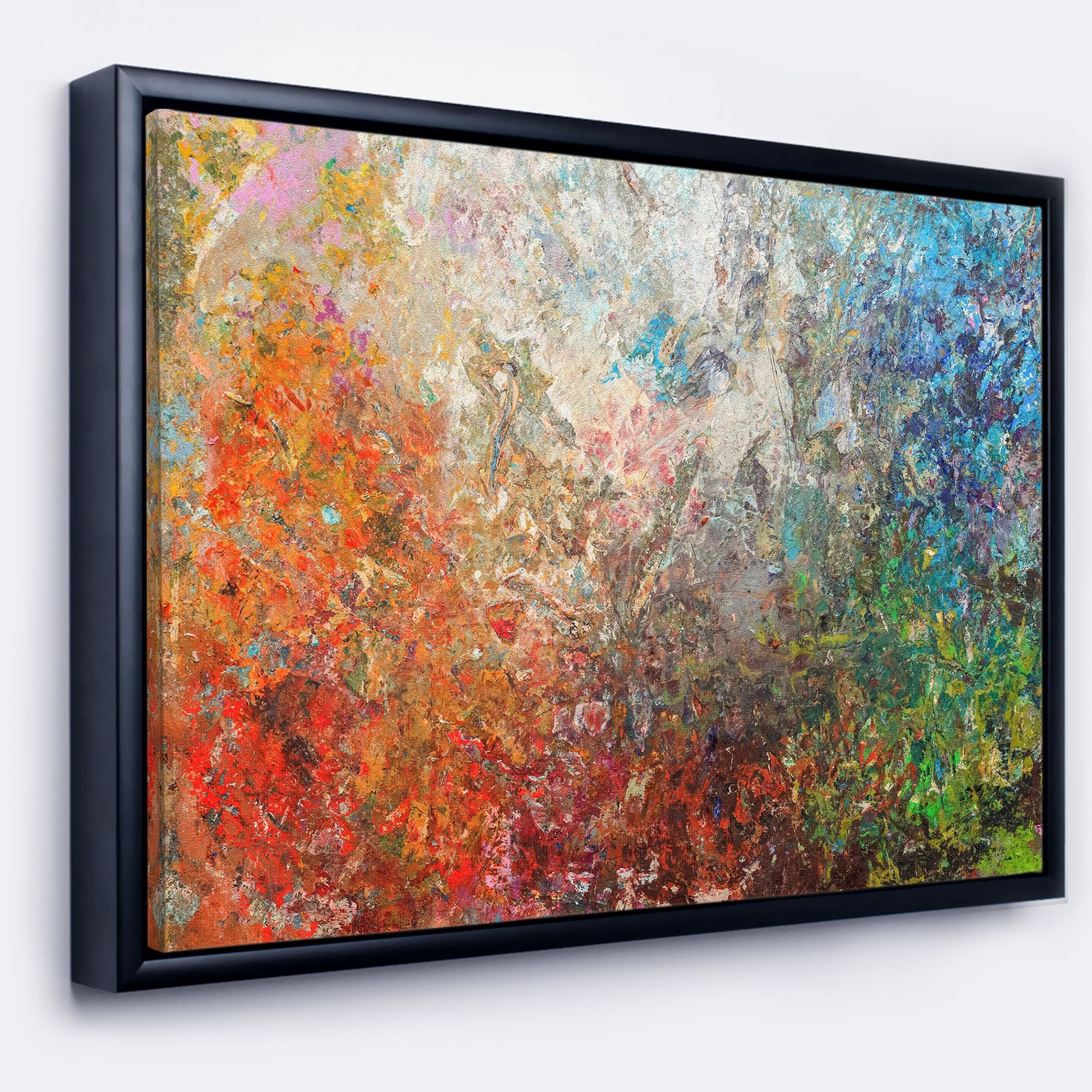 Designart ' Board Stained Abstract Art ' Abstract Framed Canvas Art Print