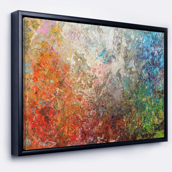 Designart ' Board Stained Abstract Art ' Abstract Framed Canvas Art Print