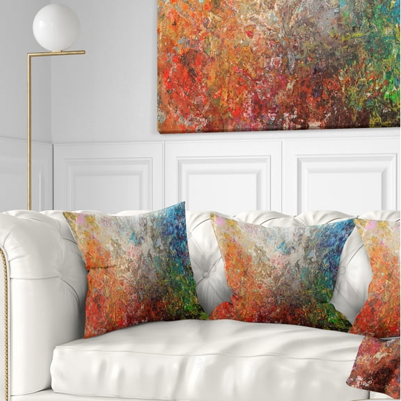 Designart Board Stained Abstract Art - Abstract Throw Pillow - 16x16