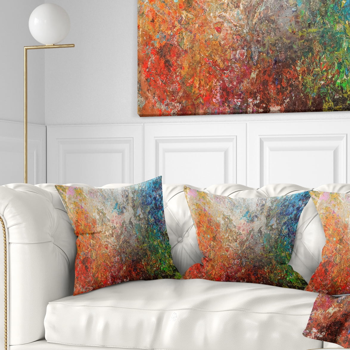 Designart Board Stained Abstract Art - Abstract Throw Pillow - 18x18