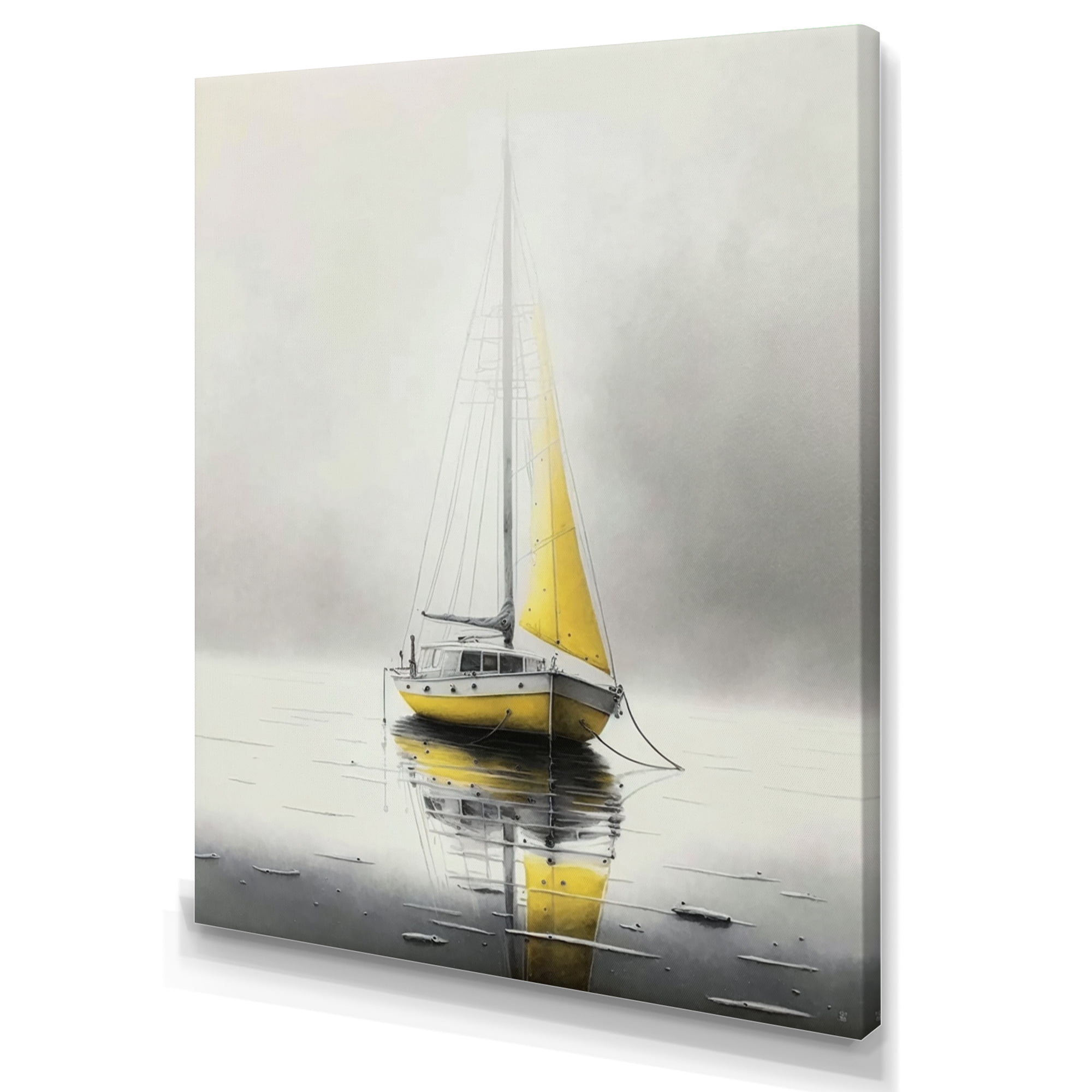 Designart Boat Anchored I Canvas Wall Art