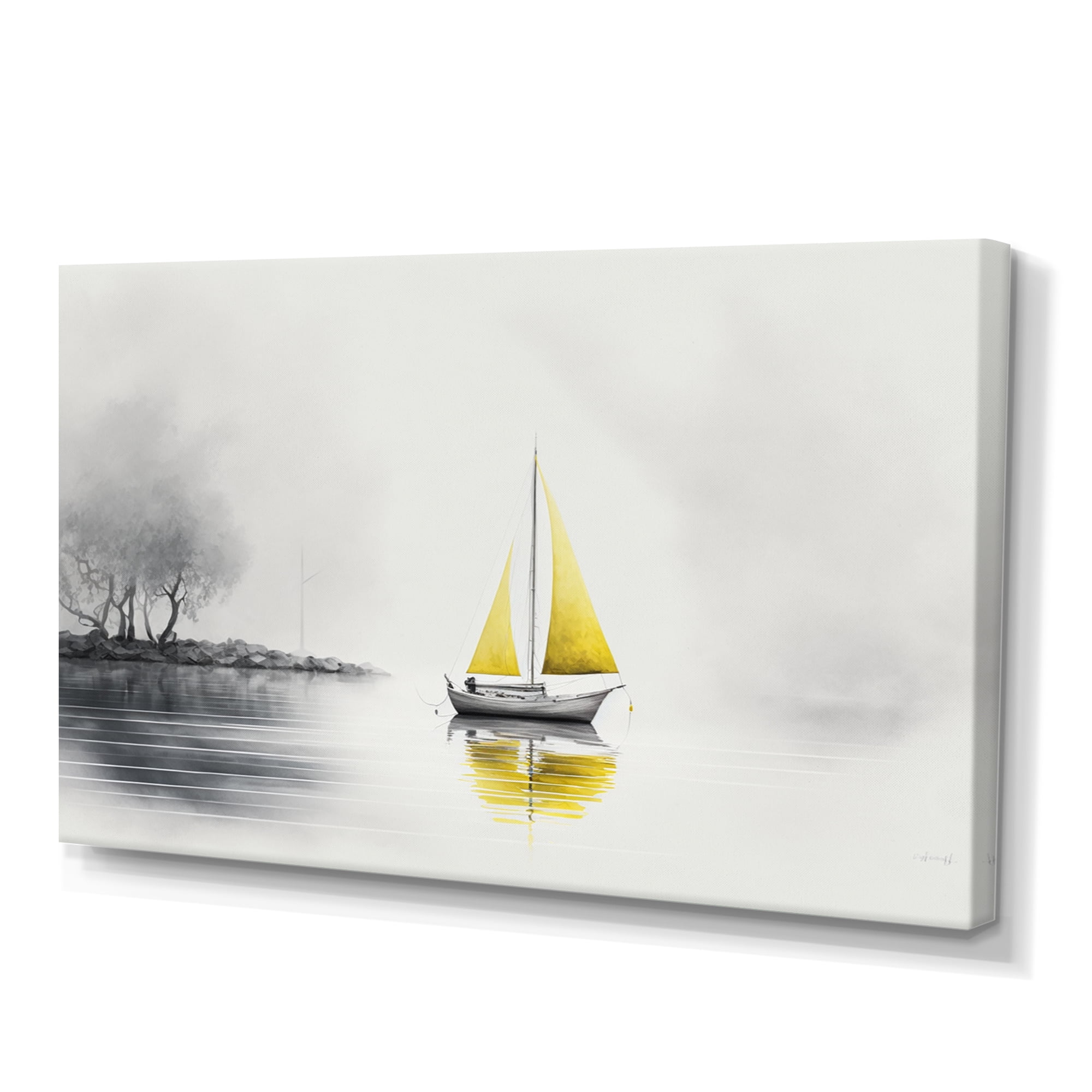 Designart Boat Anchored II Canvas Wall Art