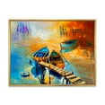 thumbnail image 1 of Designart 'Boat At The Lake During Evening Glow V' Nautical & Coastal Framed Canvas Wall Art Print, 1 of 5