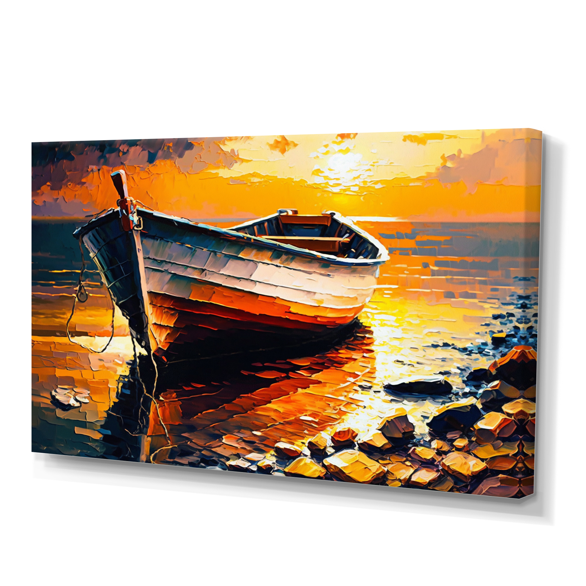 Designart Boat On Shore II Canvas Wall Art