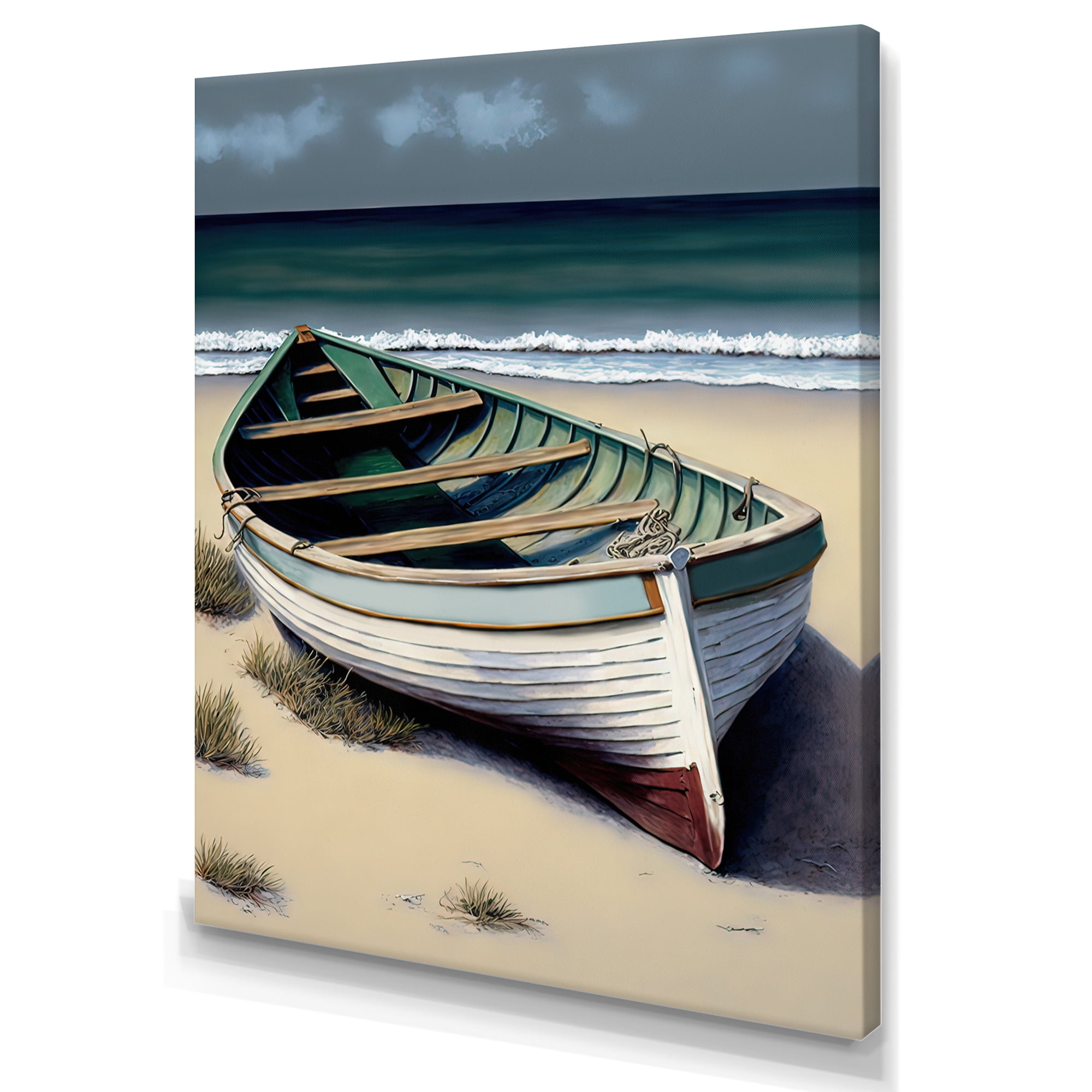 Designart Boat On The Seashore III Canvas Wall Art
