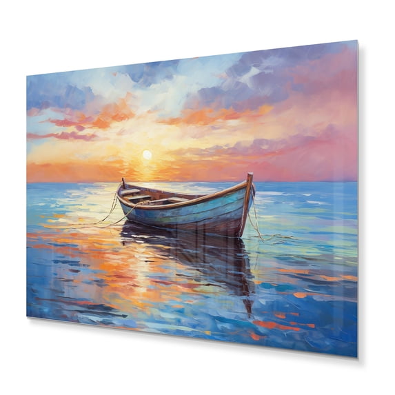 Designart "Boat Seascape expression I" Transportation Metal Art Print