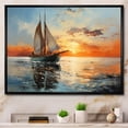 thumbnail image 1 of Designart "Boat Seascape expression III" Transportation Floater Framed Wall Decor, 1 of 7