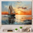 thumbnail image 1 of Designart "Boat Seascape expression III" Transportation Wall Decor, 1 of 5