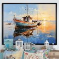 thumbnail image 1 of Designart "Boat Seascape expression V" Transportation Floater Framed Canvas Wall Art, 1 of 7