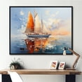 thumbnail image 1 of Designart "Boat Simplicity Regatta II" Boat Floater Framed Canvas Art Print, 1 of 7