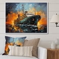 thumbnail image 1 of Designart "Boat Titanic composition Interwoven I" Transportation Floater Framed Canvas Art Print, 1 of 7