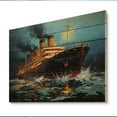 thumbnail image 1 of Designart "Boat Titanic composition Interwoven II" Transportation Print on Natural Pine Wood, 1 of 5