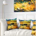 thumbnail image 1 of Designart Boat and Pier in Yellow Shade - Seascape Throw Pillow - 16x16, 1 of 5