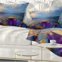 Designart Boat in Himalaya Mountains Lake - Boat Throw Pillow - 12x20