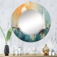 thumbnail image 1 of Designart "Boat modern Coastline I" Boat Round Wall Mirror - Modern Oval Printed Decorative Oversized Mirror - Multiple Color Options, 1 of 4