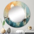 thumbnail image 1 of Designart "Boat modern Coastline I" Boat Round Wall Mirror - Modern Oval Printed Decorative Oversized Mirror - Multiple Color Options, 1 of 1