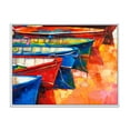 thumbnail image 1 of Designart 'Boats During Warm Colourd Sunset In The Harbor II' Nautical & Coastal Framed Canvas Wall Art Print, 1 of 5