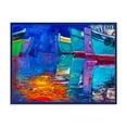 thumbnail image 1 of Designart 'Boats During Warm Sunset Resting On The Water I' Nautical & Coastal Framed Canvas Wall Art Print, 1 of 4