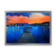 thumbnail image 1 of Designart 'Boats During Warm Sunset Resting On The Water III' Nautical & Coastal Framed Art Print, 1 of 4