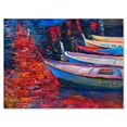 thumbnail image 1 of Designart ' Boats During Warm Sunset Resting On The Water IX ' Nautical & Coastal Canvas Wall Art Print, 1 of 4