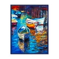 thumbnail image 1 of Designart 'Boats During Warm Sunset Resting On The Water X' Nautical & Coastal Framed Canvas Wall Art Print, 1 of 4