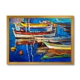 thumbnail image 1 of Designart 'Boats Near Coastal Town Resting On The Water II' Nautical & Coastal Framed Art Print, 1 of 4