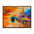 thumbnail image 1 of Designart 'Boats Near Coastal Town Resting On The Water III' Nautical & Coastal Framed Canvas Wall Art Print, 1 of 5