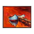 thumbnail image 1 of Designart 'Boats Near Coastal Town Resting On The Water IV' Nautical & Coastal Framed Canvas Wall Art Print, 1 of 5