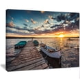thumbnail image 1 of Designart 'Boats and Jetty under Dramatic Sky ' Modern Canvas Art Print, 1 of 3