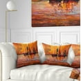 thumbnail image 1 of Designart Boats and Ocean in Red - Seascape Throw Pillow - 16x16, 1 of 5