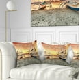 thumbnail image 1 of Designart Boats at Sunset - Seashore Photography Throw Pillow - 16x16, 1 of 5