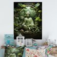 thumbnail image 1 of Designart "Bodhi Tree in Green Buddhism II" Buddhism Metal Art Print, 1 of 5