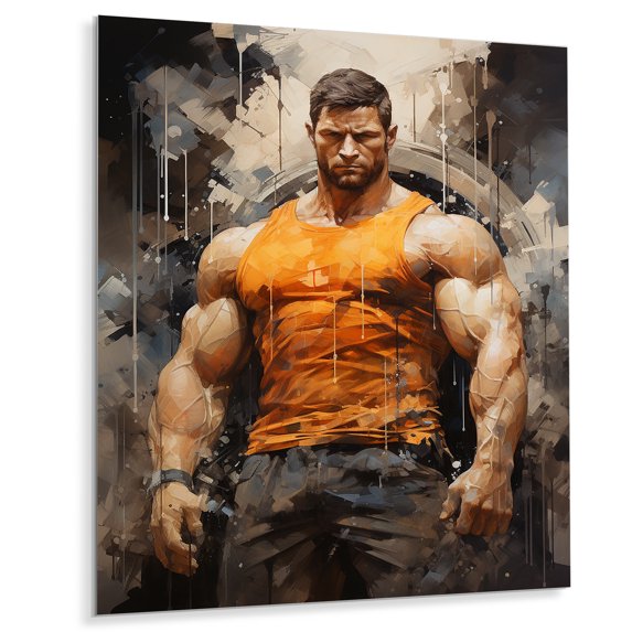 Designart "Bodybuilding magic Strength II" Aerobic & Bodybuilding Metal Art Print