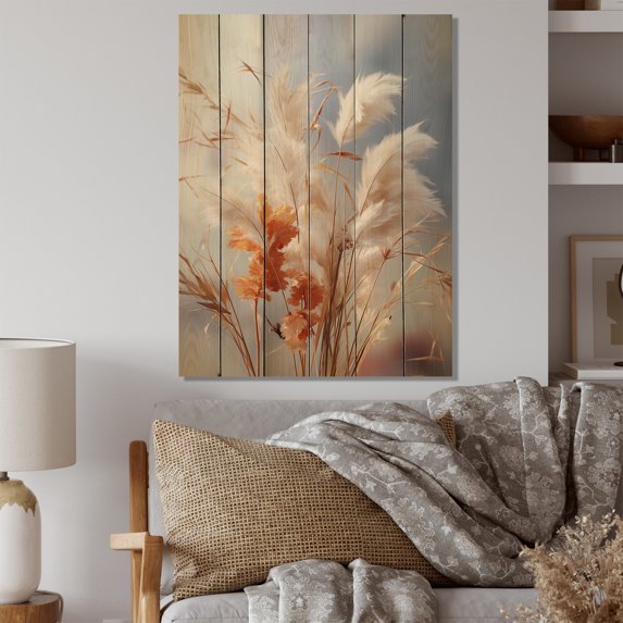 Designart "Bohemian Art Winds" Abstract Print on Natural Pine Wood