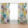 thumbnail image 1 of Designart 'Bohemian Colorful Butterflies' Floral Curtain Panel, 1 of 4