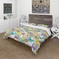 thumbnail image 1 of Designart 'Bohemian Colorfull Butterflies with Magic Flora' Floral Duvet Cover Set, 1 of 4