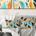 thumbnail image 1 of Designart "Bohemian Eclectic Feathers in Yellow and Blue" Boho Printed Throw Pillow, 1 of 5